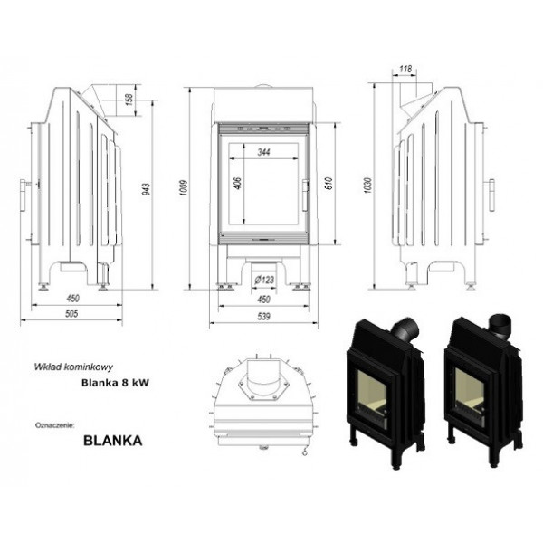 Каминная топка BLANKA Kratki (Польша)