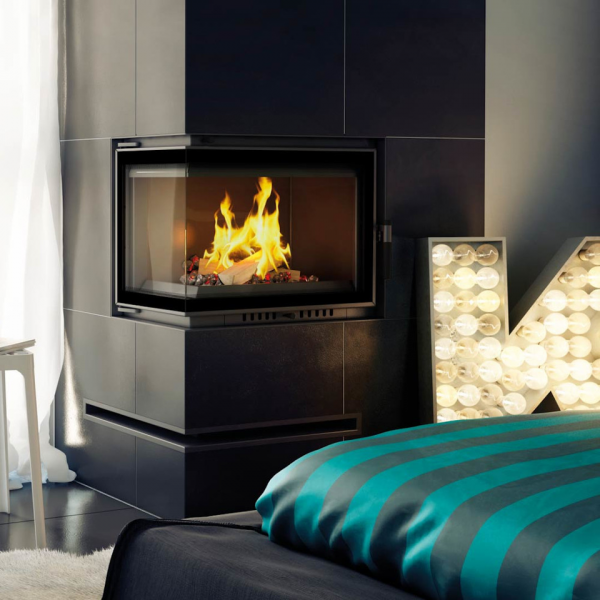 Каминная топка MAJA/L/BS/DECO, Г-образное стекло слева Kratki (Польша)
