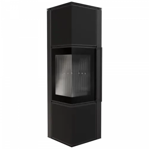 Дровяная печь TORA/M 8 кВт Nero Assoluto, черная футеровка, с доводчиком Kratki PRO