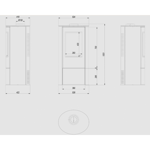 Газовая печь Kratki Pro KOZA/AB/S/G/G20 (магистральный газ) Kratki (Польша)