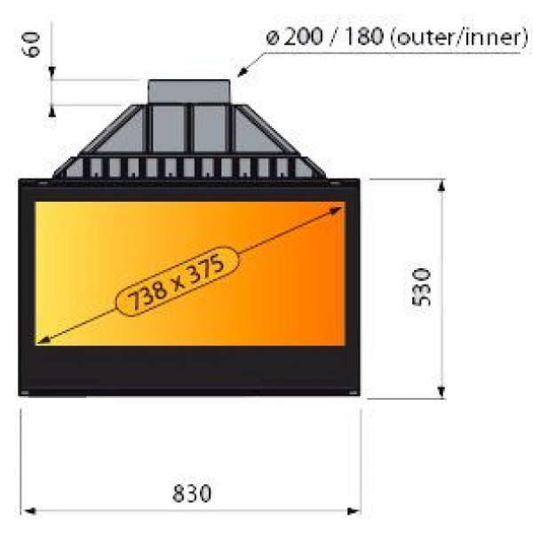 Каминная топка LCI 9 GDFS (Liseo Castiron)