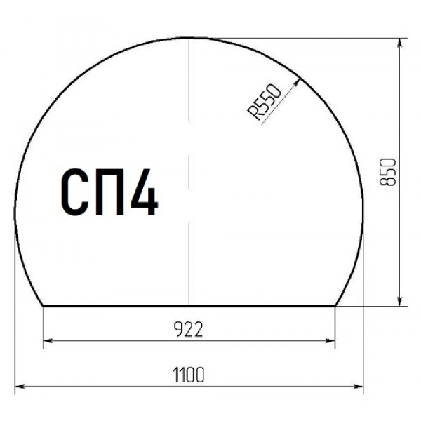 Лист стеклянный напольный 6мм СП-4 (1100х850мм)