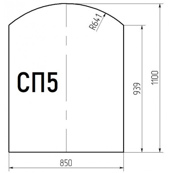Лист стеклянный напольный 6мм СП-5 (1100х850мм)