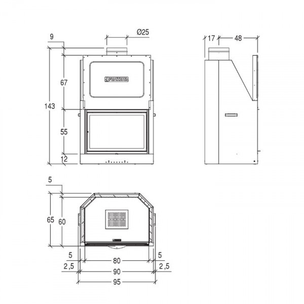 Каминная топка Piazzetta MA 261 SL