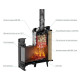 Печь банная «Атмосфера L» с комбинированная сетка-ламель «Окаменевшее дерево»