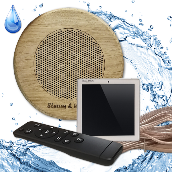 Комплект влагостойкой акустики - SW1 White SAUNA SENSOR (круглая решетка) Steam & Water