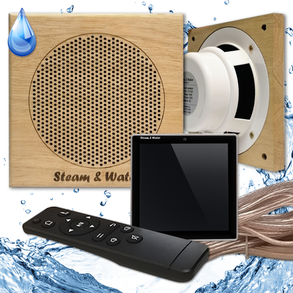Комплект влагостойкой акустики - SW2 Black SAUNA SENSOR (квадратная решетка) Steam & Water