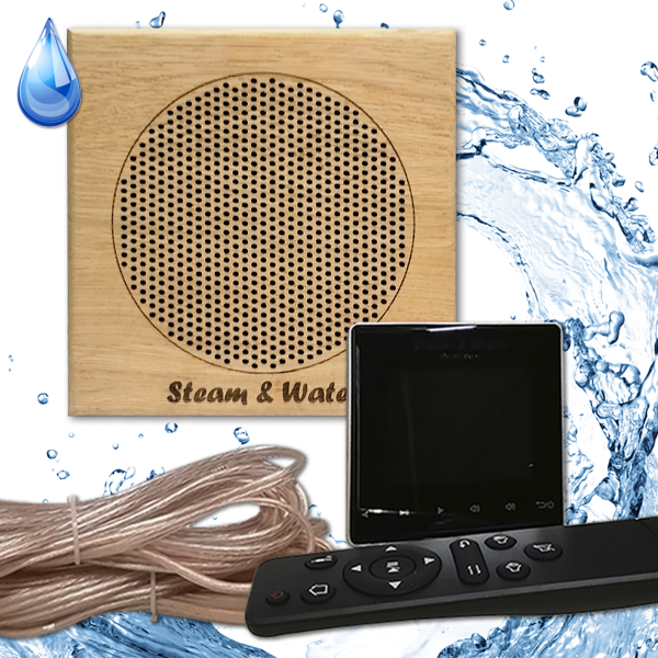 Комплект влагостойкой акустики - SW 1 Black SAUNA (квадратная решетка) Steam & Water