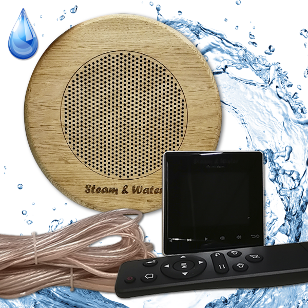 Комплект влагостойкой акустики - SW 1 Black SAUNA (круглая решетка) Steam & Water