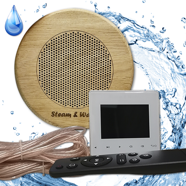 Комплект влагостойкой акустики - SW 1 White SAUNA (круглая решетка) Steam & Water