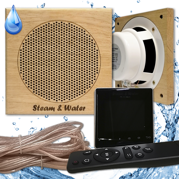 Комплект влагостойкой акустики - SW 2 Black SAUNA (квадратная решетка) Steam & Water
