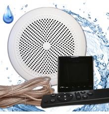 Комплект влагостойкой акустики для бани, сауны и хамама - SW 1 Black STANDART