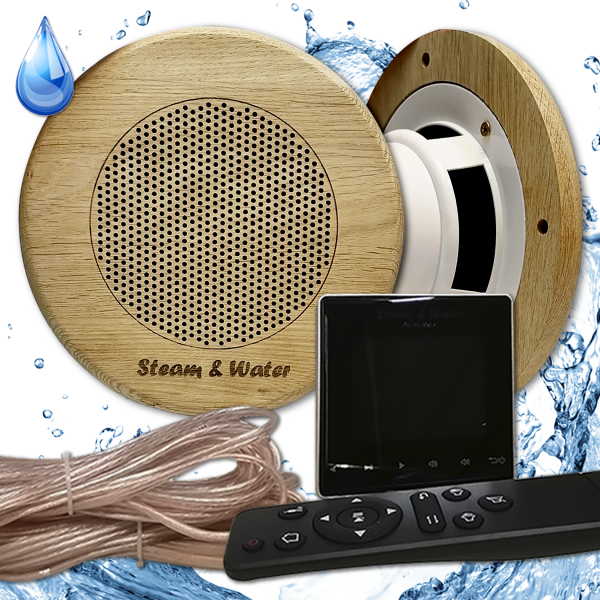 Комплект влагостойкой акустики - SW 2 Black SAUNA (круглая решетка) Steam & Water