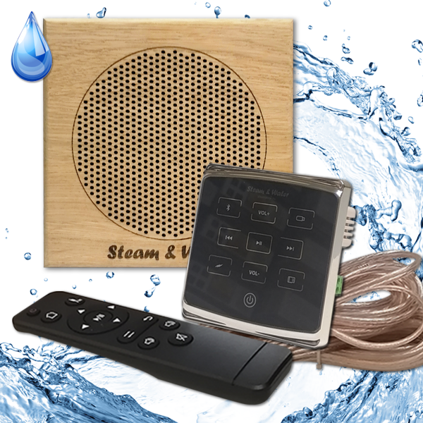 Комплект влагостойкой акустики - SW1 Black ECO SAUNA (квадратная решетка) Steam & Water