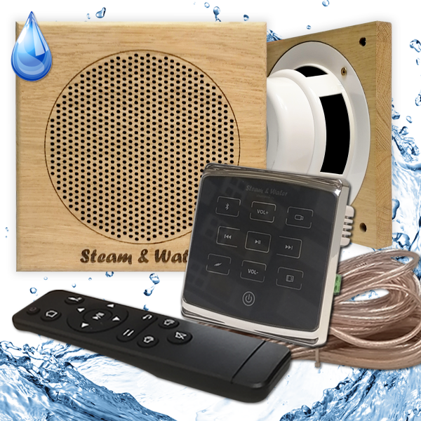 Комплект влагостойкой акустики - SW2 Black ECO SAUNA (квадратная решетка) Steam & Water