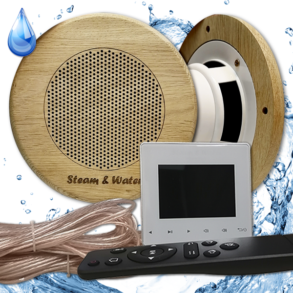 Комплект влагостойкой акустики - SW 2 White SAUNA (круглая решетка) Steam & Water