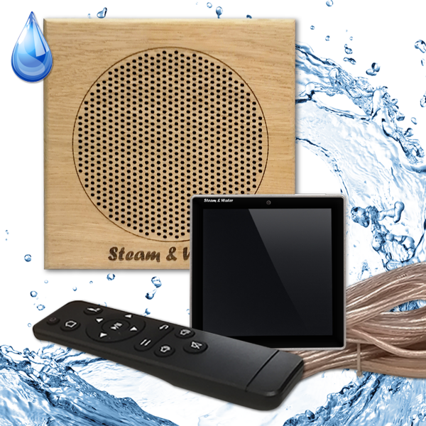 Комплект влагостойкой акустики - SW1 Black SAUNA SENSOR (квадратная решетка) Steam & Water