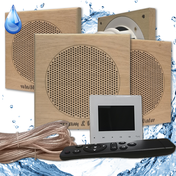 Комплект влагостойкой акустики - SW 4 White SAUNA (квадратная решетка) Steam & Water