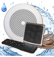 Комплект влагостойкой акустики для бани, сауны и хамама - SW 1 Black ECO(черный)