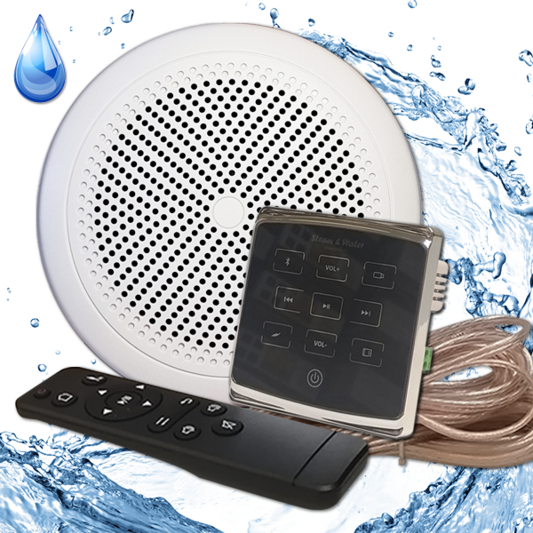 Комплект влагостойкой акустики для бани, сауны и хамама - SW 1 Black ECO(черный) Steam & Water