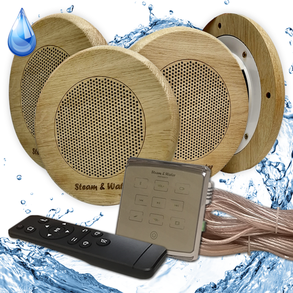 Комплект влагостойкой акустики - SW4 Gold ECO SAUNA (круглая решетка) Steam & Water