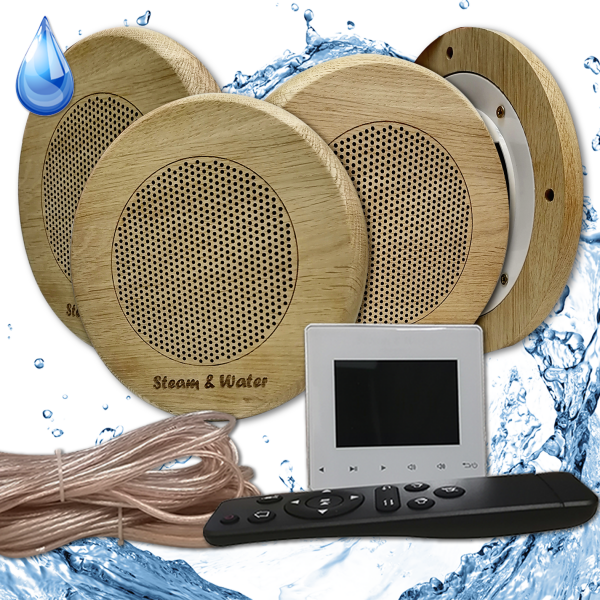 Комплект влагостойкой акустики - SW 4 White SAUNA (круглая решетка) Steam & Water