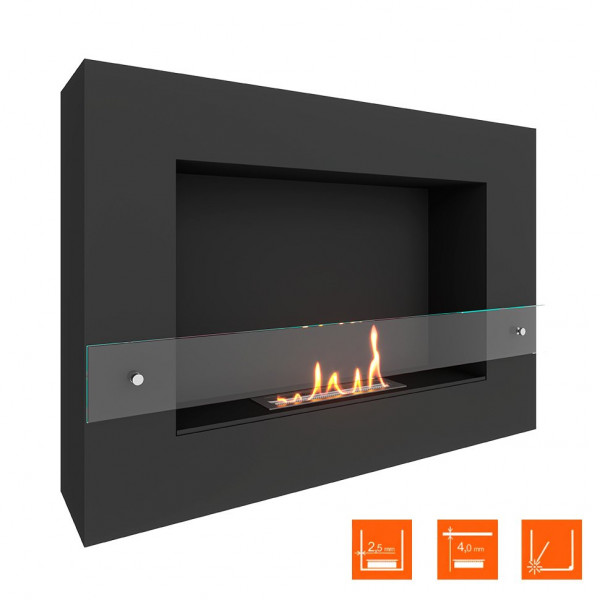Биокамин SteelHeat WALL GRAND 900 LITE черный (Стекло)
