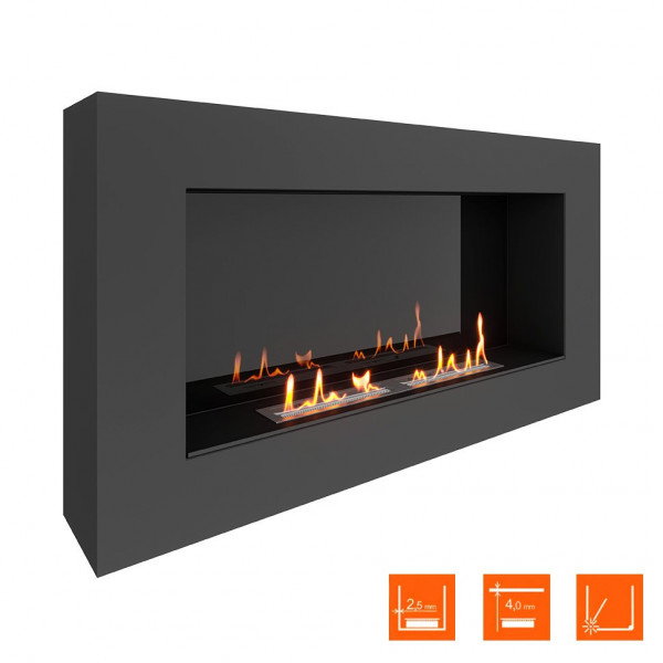Биокамин SteelHeat WALL GRAND 1200 LITE черный (Стемалит)