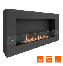 Биокамин SteelHeat WALL GRAND 1200 черный (Стекло)