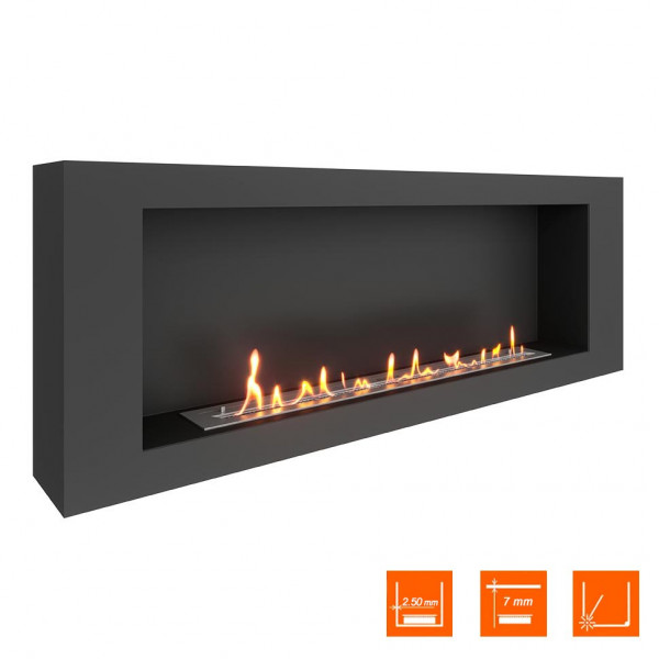 Биокамин SteelHeat WALL LONG 1500 черный (Стандарт)