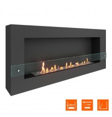 Биокамин SteelHeat WALL GRAND 1500 черный (Стекло)