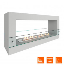 Биокамин SteelHeat FRAME ONE 1000 белый (Стекло)