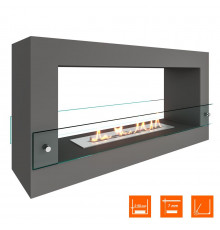 Биокамин SteelHeat FRAME ONE 900 серый (Стекло)