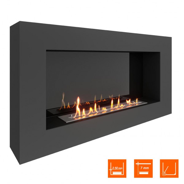 Биокамин SteelHeat WALL GRAND 1200 черный (Стемалит)