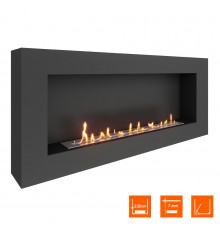 Биокамин SteelHeat WALL GRAND 1500 черный (Стандарт)