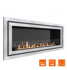 Биокамин встраиваемый SteelHeat GRAND-D 1500 XL (Стекло + Стемалит)