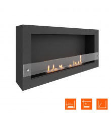 Биокамин SteelHeat WALL ONE 1100 LITE черный (Стекло)