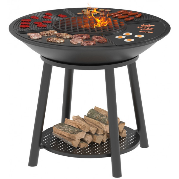 Чугунный Fantastic Grill Везувий Ø 1000 Престиж (чаша + подставка престиж + плита Gurman Ø1000 + крышка)