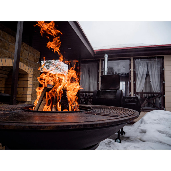 Чугунный Fantastic Grill Везувий Ø 1000 Престиж (чаша + подставка престиж + плита Gurman Ø1000 + крышка)