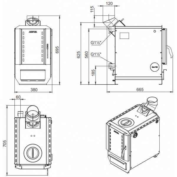 Твердотопливный котел Zota «Box-8»