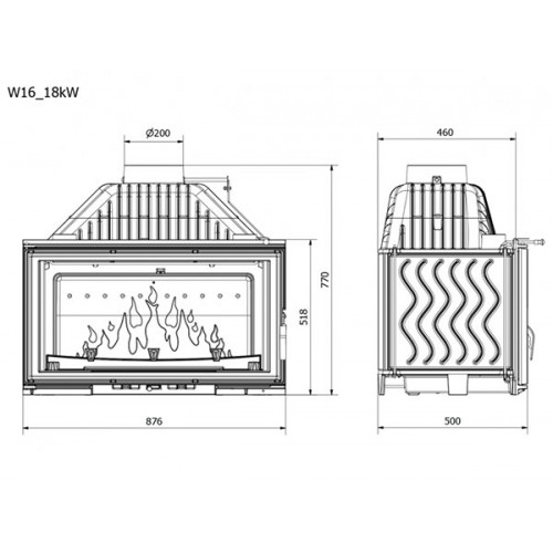 Каминная топка KAWMET W16 18 kw