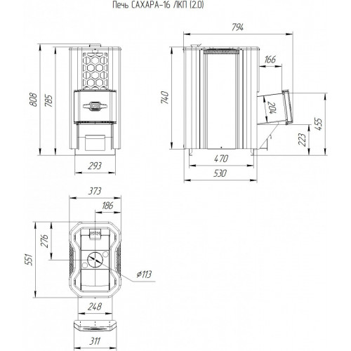 Печь для бани Сахара-16 ЛКП (2.0)