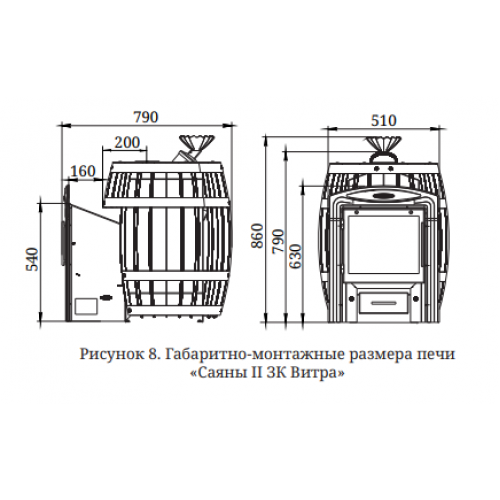 Банная печь ТМF Саяны 2 Inox Витра ЗК