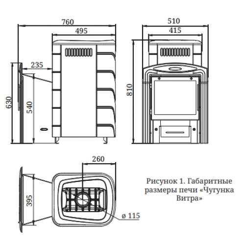 Печь TMF Тунгуска Cast Витра ТО Антрацит