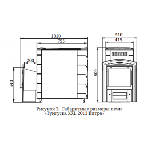 Печь TMF Тунгуска XXL 2013 Inox Витра антрацит