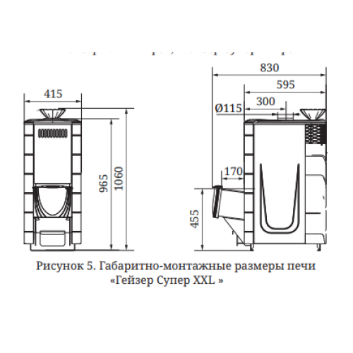 Печь ТМФ Гейзер Супер XXL Inox ДА ЗК терракота